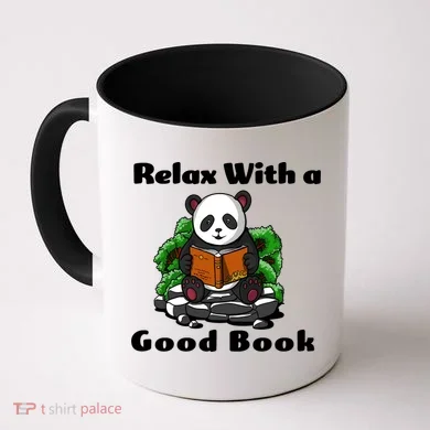 Relax With A Book Cute Panda Coffee Mug