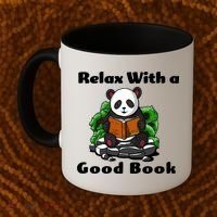 Relax With A Book Cute Panda Coffee Mug thumb 2