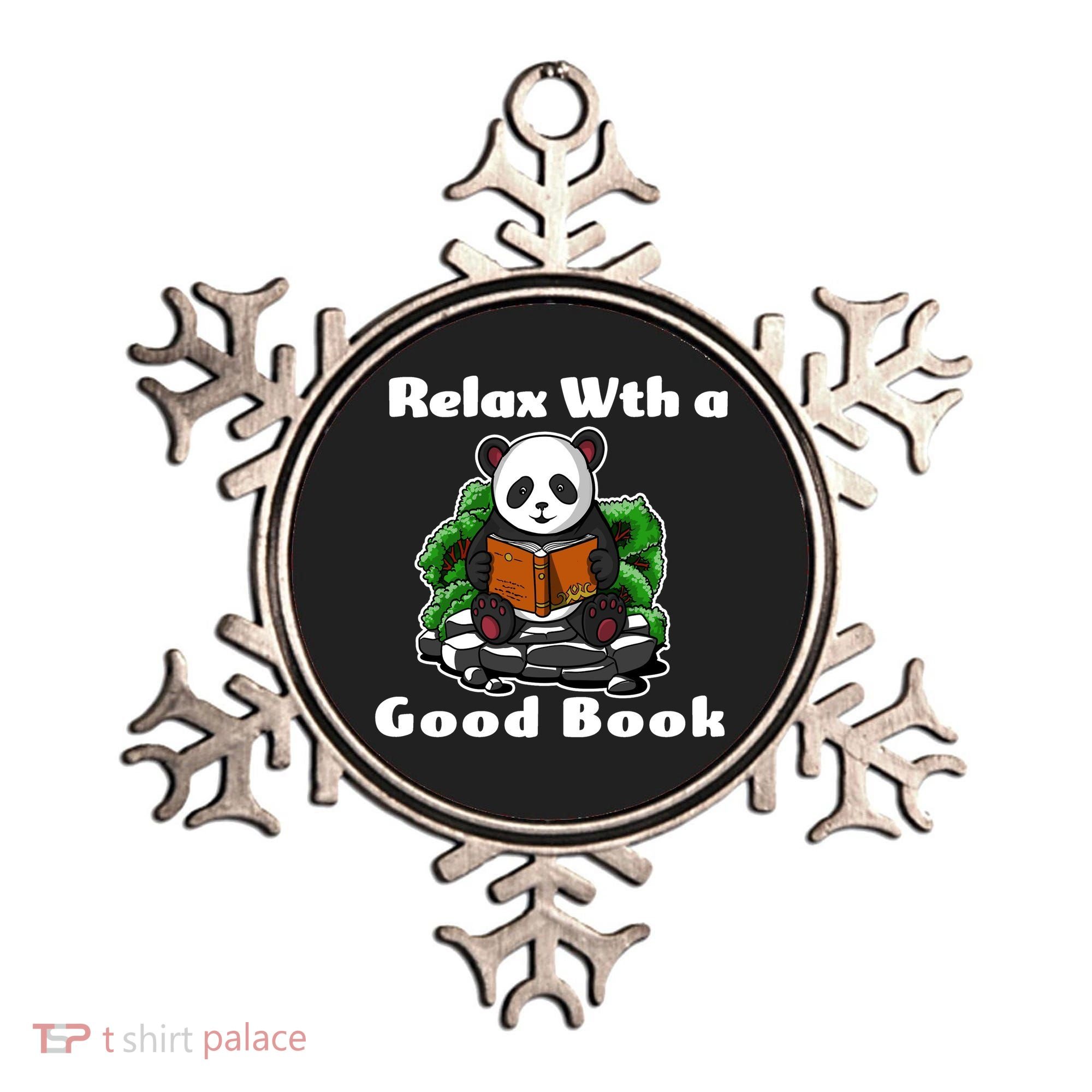 Relax With A Book Cute Panda Ornament