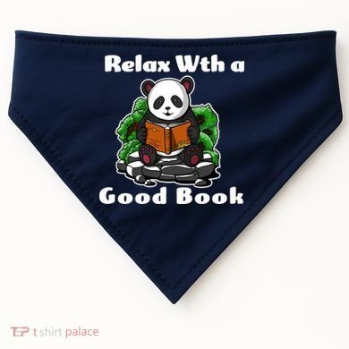 Relax With A Book Cute Panda USA-Made Doggie Bandana
