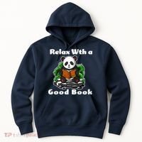 Relax With A Book Cute Panda Hoodie thumb 0