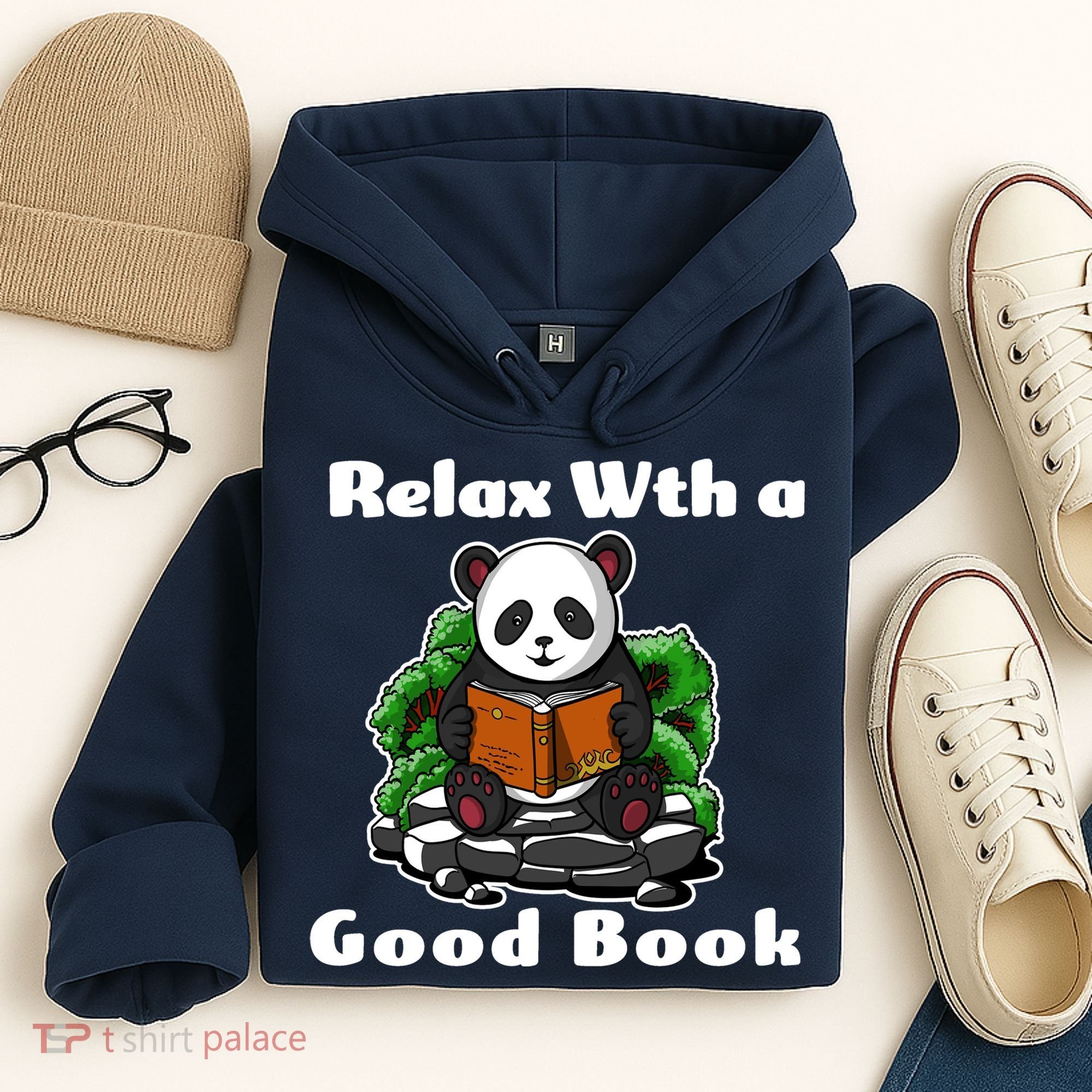 Relax With A Book Cute Panda Hoodie