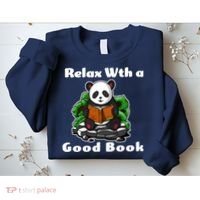 Relax With A Book Cute Panda Sweatshirt thumb 2