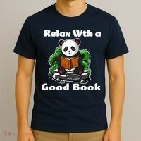 Relax With A Book Cute Panda T-Shirt thumb 3
