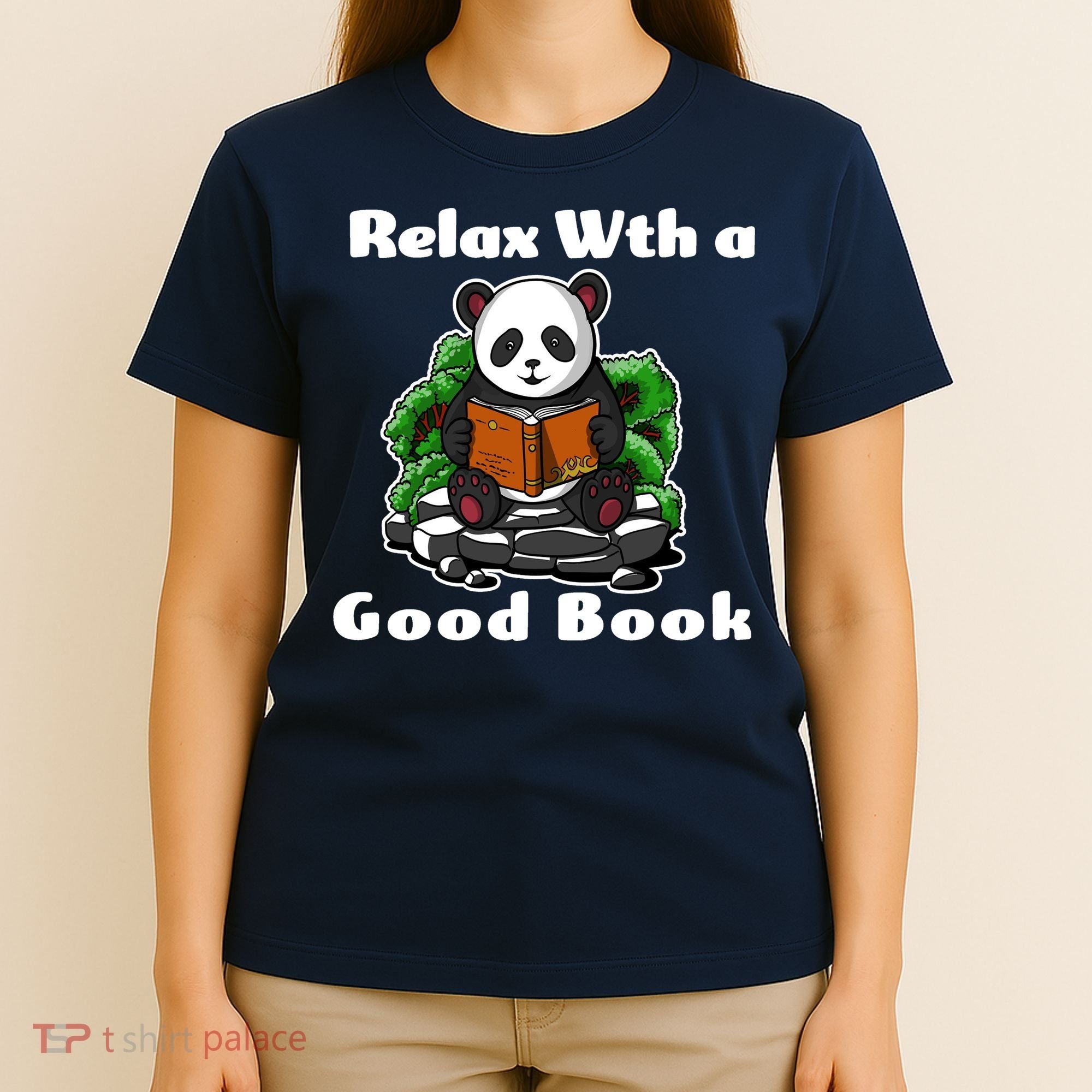 Relax With A Book Cute Panda T-Shirt