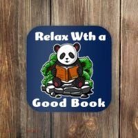 Relax With A Book Cute Panda Coaster thumb 0