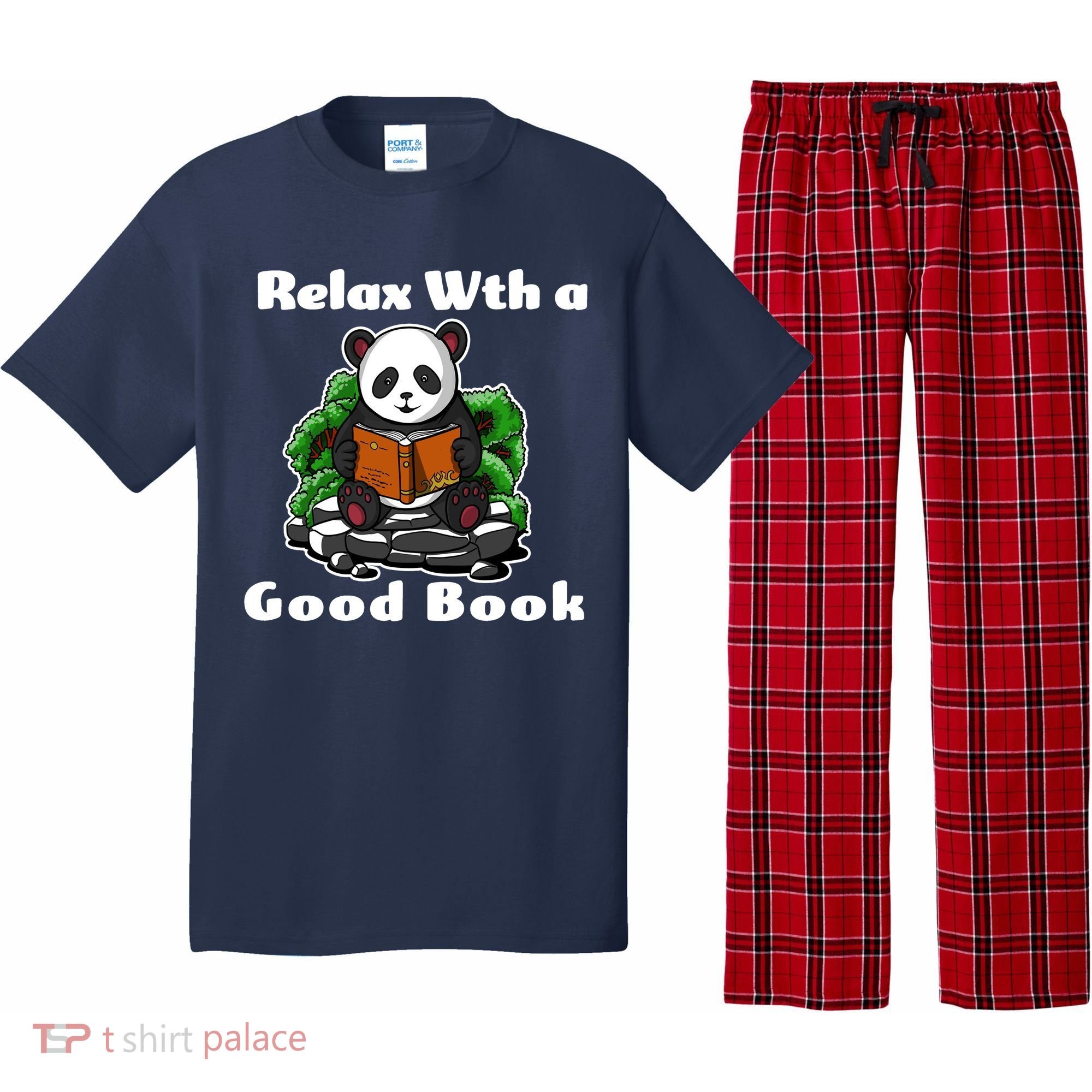Relax With A Book Cute Panda Pajama Set