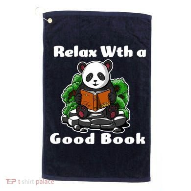 Relax With A Book Cute Panda Golf Towel