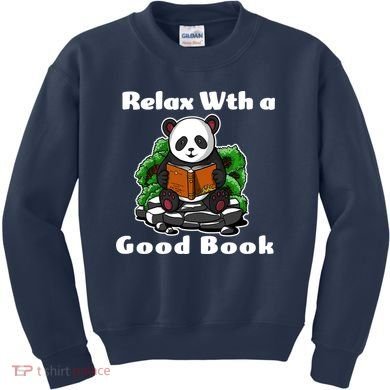 Relax With A Book Cute Panda Kids Sweatshirt
