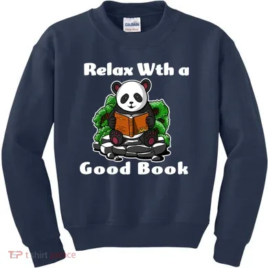 Relax With A Book Cute Panda Kids Sweatshirt