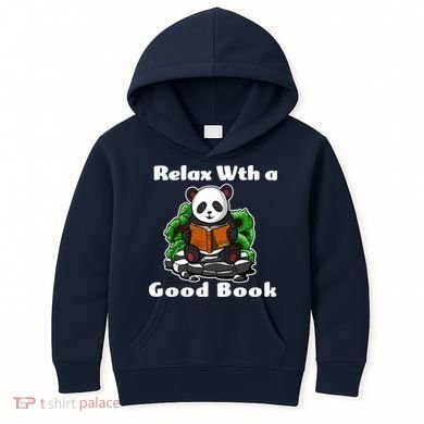 Relax With A Book Cute Panda Kids Hoodie
