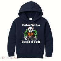 Relax With A Book Cute Panda Kids Hoodie thumb 0