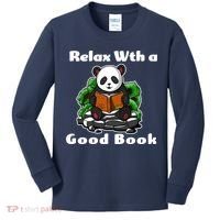 Relax With A Book Cute Panda Kids Long Sleeve Shirt thumb 0