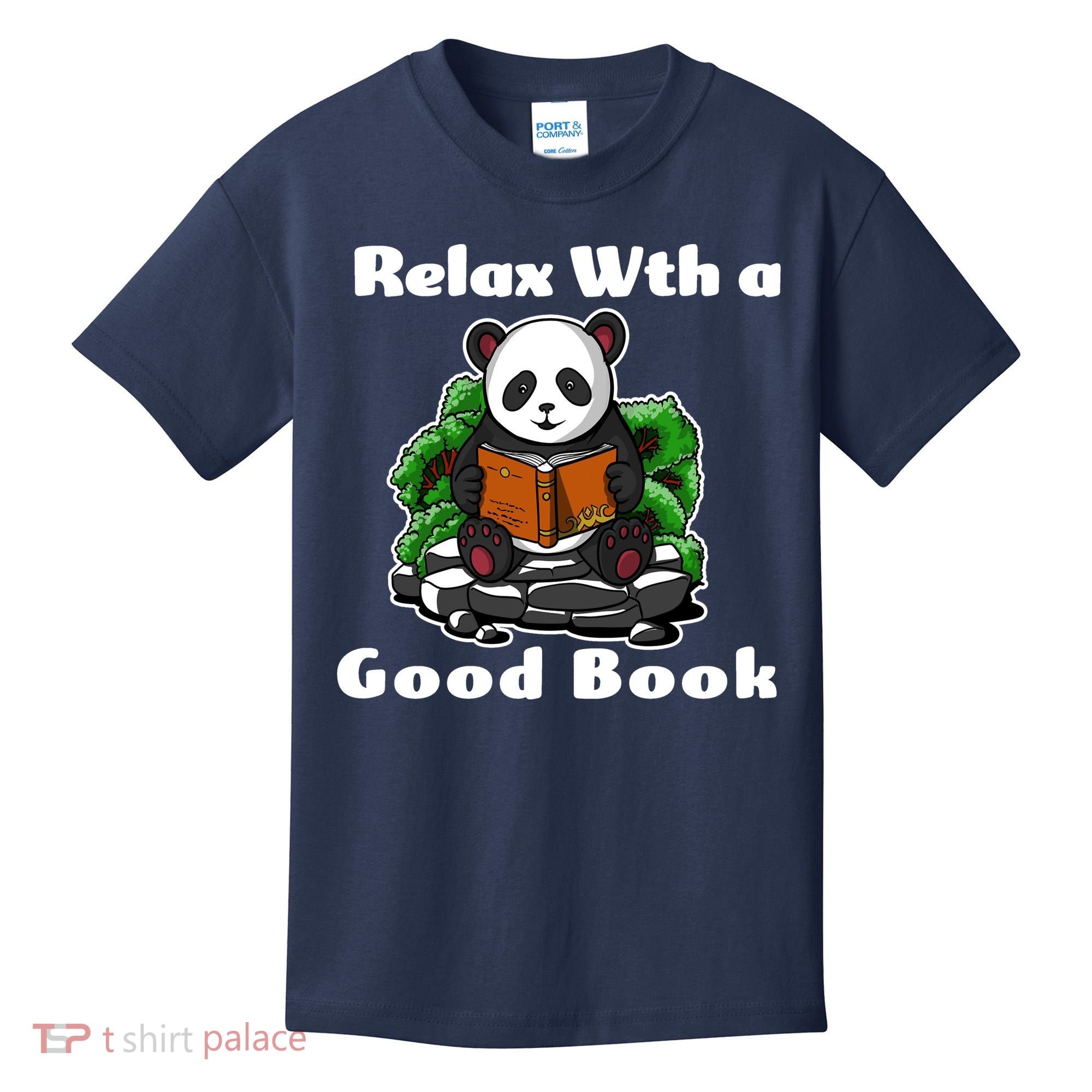 Relax With A Book Cute Panda Kids T-Shirt