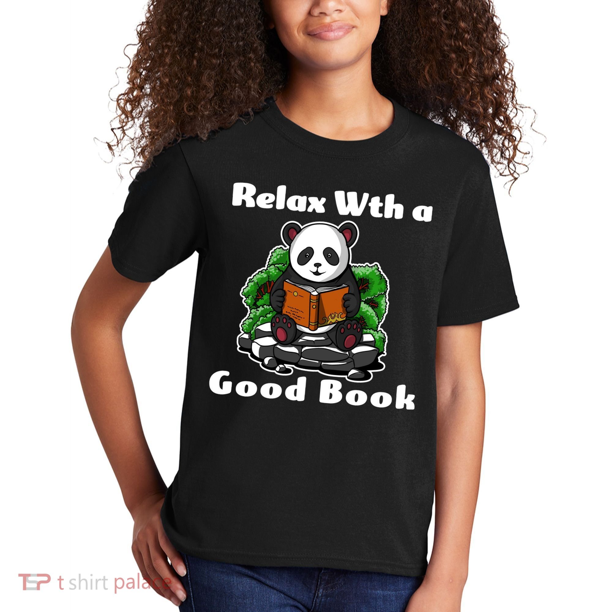 Relax With A Book Cute Panda Kids T-Shirt
