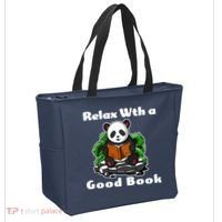 Relax With A Book Cute Panda Tote Bag thumb 2