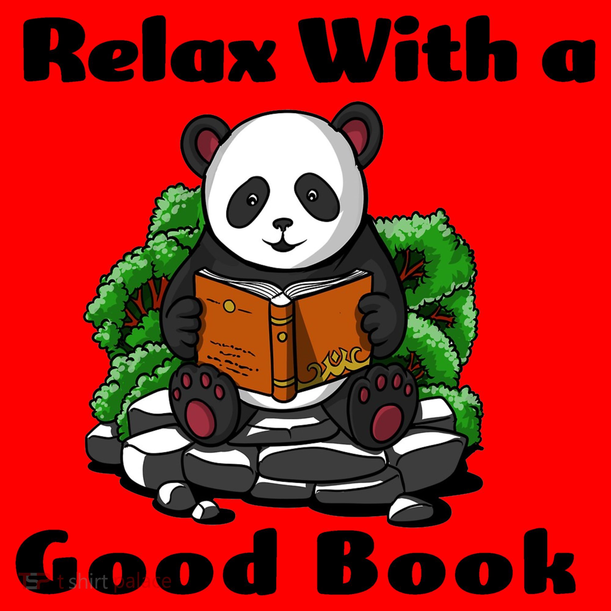 Relax With A Book Cute Panda Santa Hat
