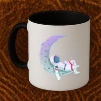 Relaxing Astronaut On The Moon Coffee Mug thumb 2