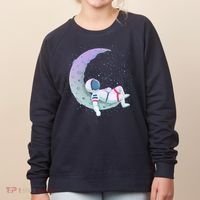 Relaxing Astronaut On The Moon Women's Sweatshirt thumb 0
