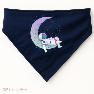 Relaxing Astronaut On The Moon USA-Made Doggie Bandana