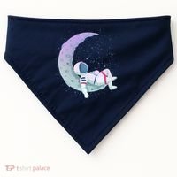 Relaxing Astronaut On The Moon USA-Made Doggie Bandana thumb 0