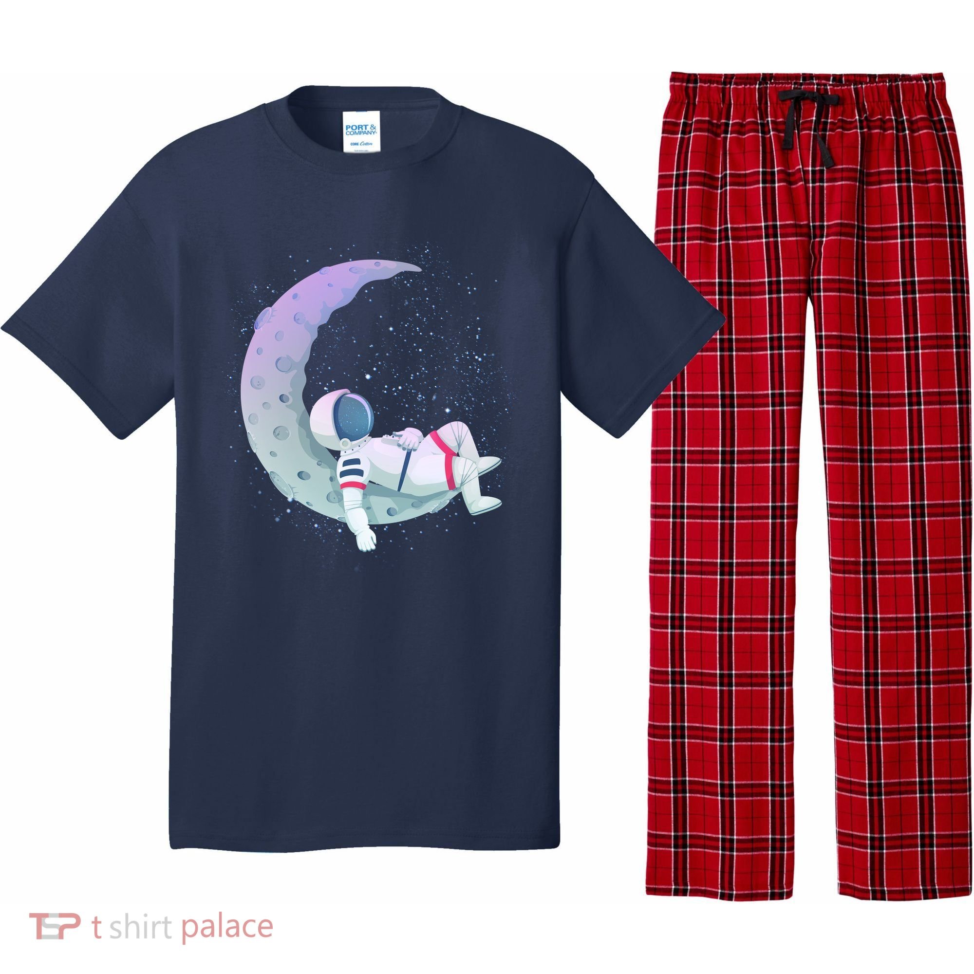 Relaxing Astronaut On The Moon Pajama Set