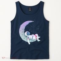 Relaxing Astronaut On The Moon Tank Top thumb 2