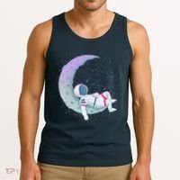 Relaxing Astronaut On The Moon Tank Top thumb 3