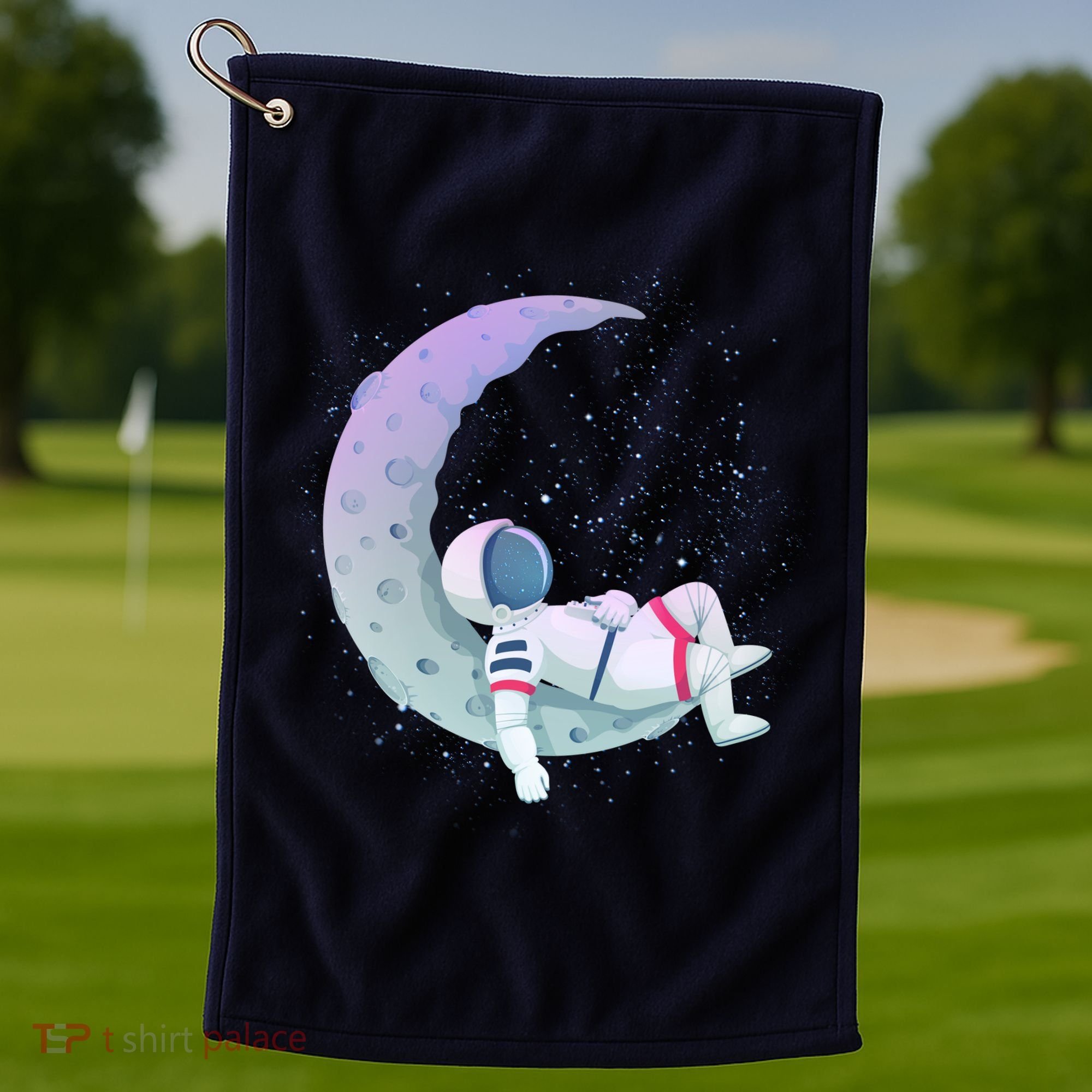 Relaxing Astronaut On The Moon Golf Towel