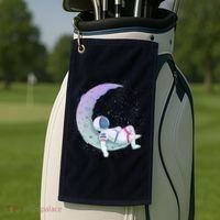 Relaxing Astronaut On The Moon Golf Towel thumb 2