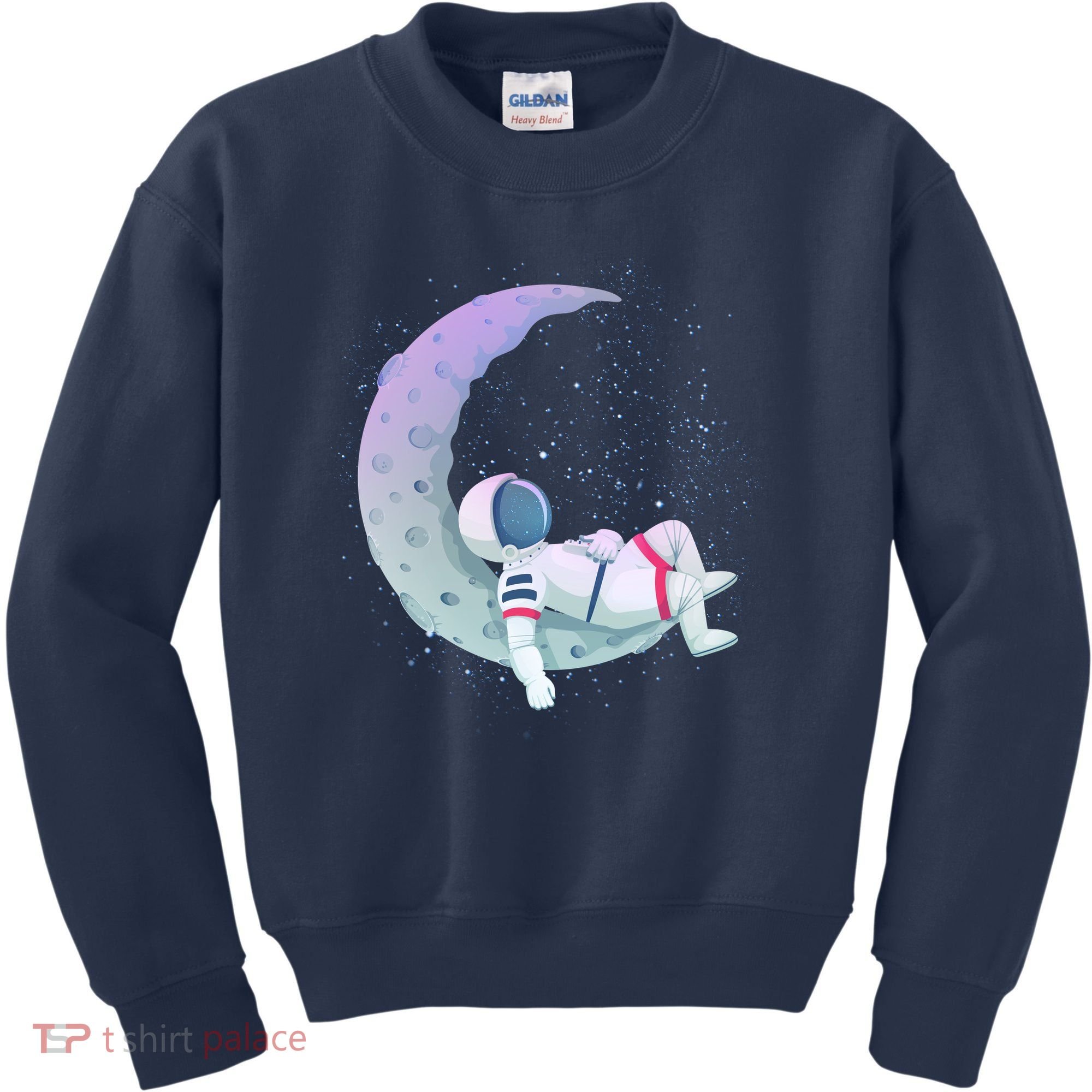 Relaxing Astronaut On The Moon Kids Sweatshirt