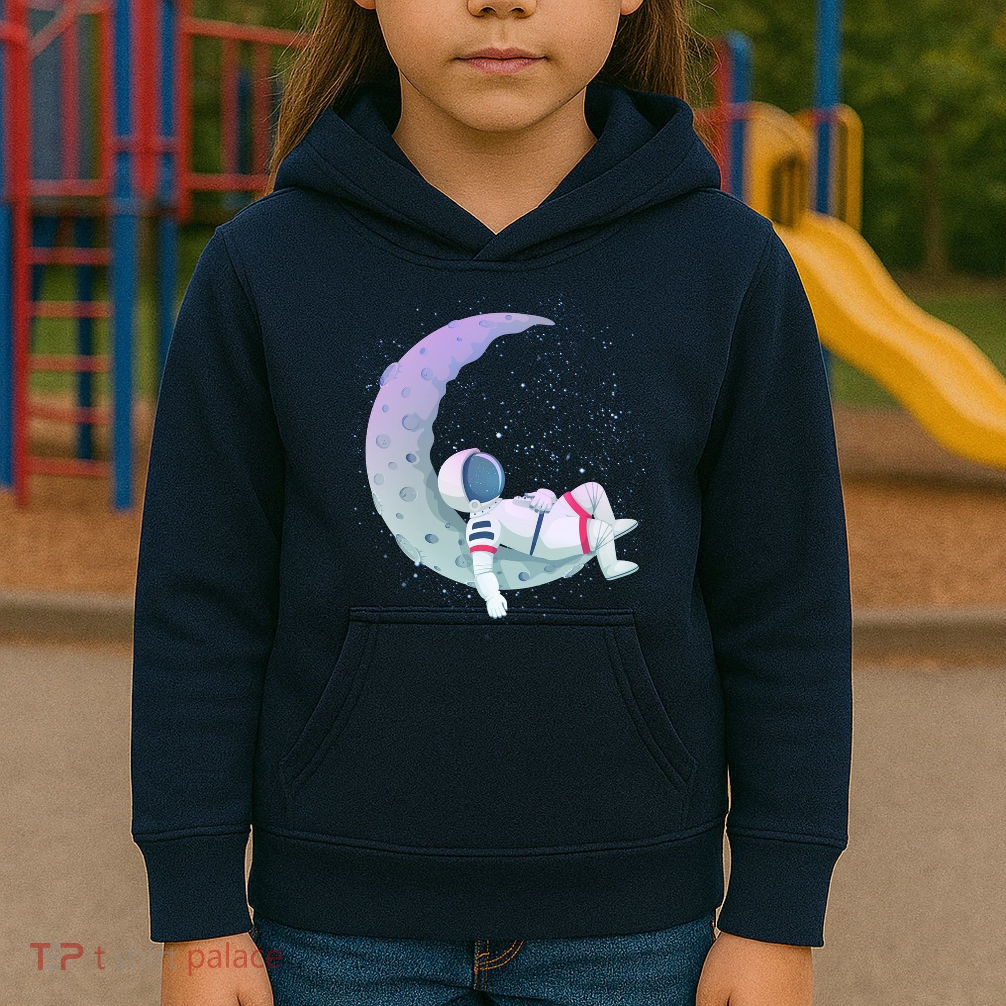 Relaxing Astronaut On The Moon Kids Hoodie