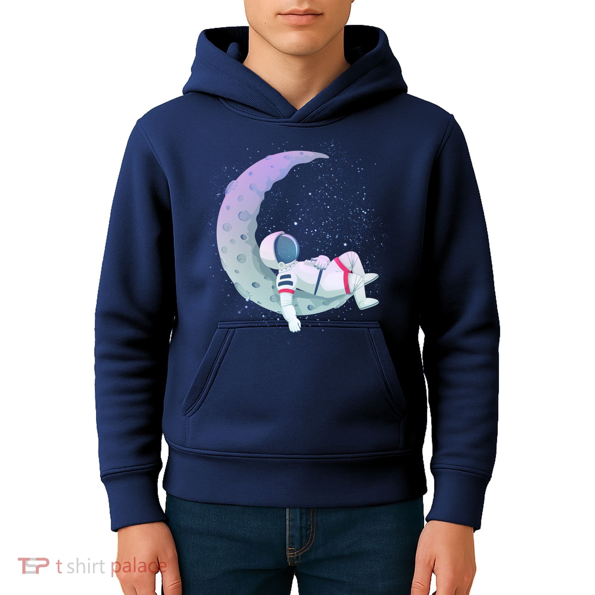 Relaxing Astronaut On The Moon Kids Hoodie
