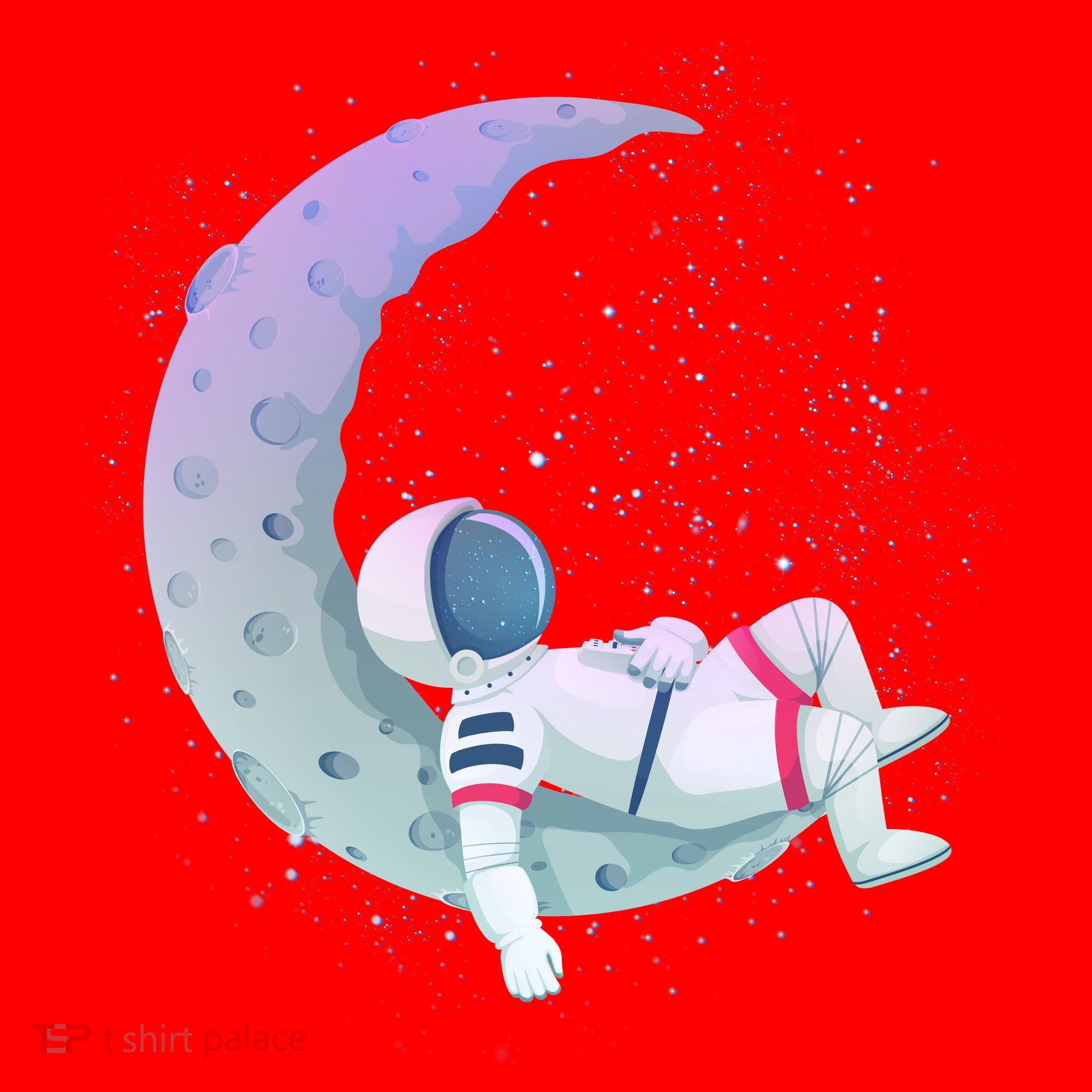 Relaxing Astronaut On The Moon Santa Hat