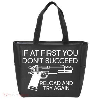 Reload and Try Again Funny Gun Tote Bag
