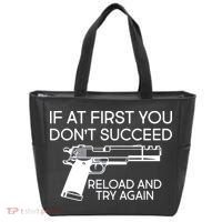 Reload and Try Again Funny Gun Tote Bag thumb 0