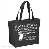 Reload and Try Again Funny Gun Tote Bag thumb 2