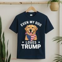 Retriever Even My Dog Loves Trump Usa Flag Bandana T-Shirt thumb 2