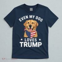 Retriever Even My Dog Loves Trump Usa Flag Bandana T-Shirt thumb 5
