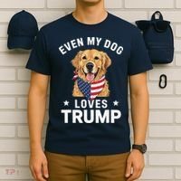 Retriever Even My Dog Loves Trump Usa Flag Bandana T-Shirt thumb 6