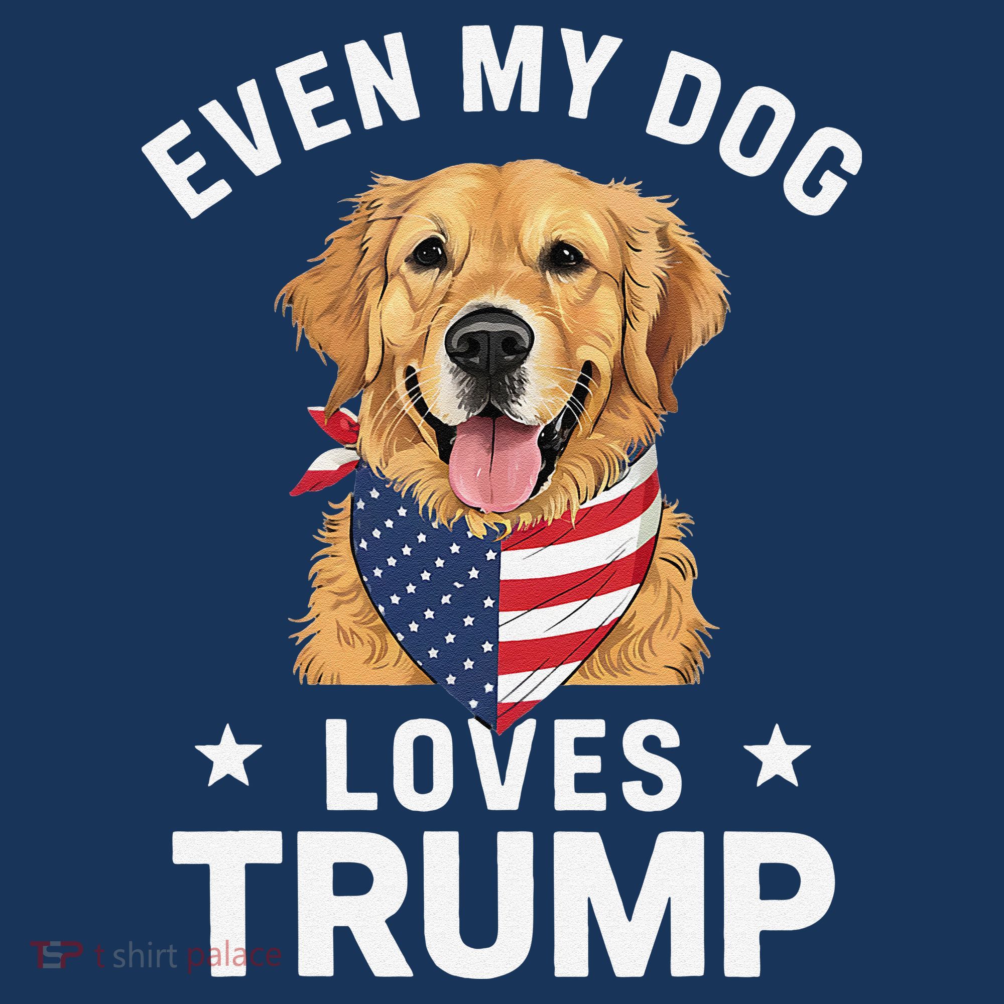Retriever Even My Dog Loves Trump Usa Flag Bandana Women's Hoodie
