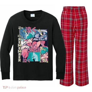 Remember Anime Kids Long Sleeve Plaid Pajama Set