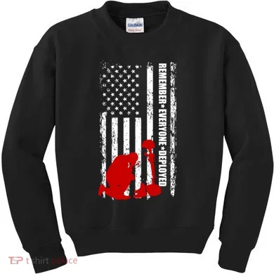Remember Everyone Deployed Support Our Troops Kids Sweatshirt