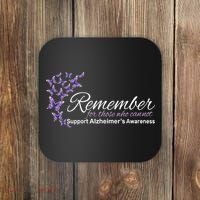 Remember For Those Who Cannot Alzheimers Awareness Coaster thumb 0