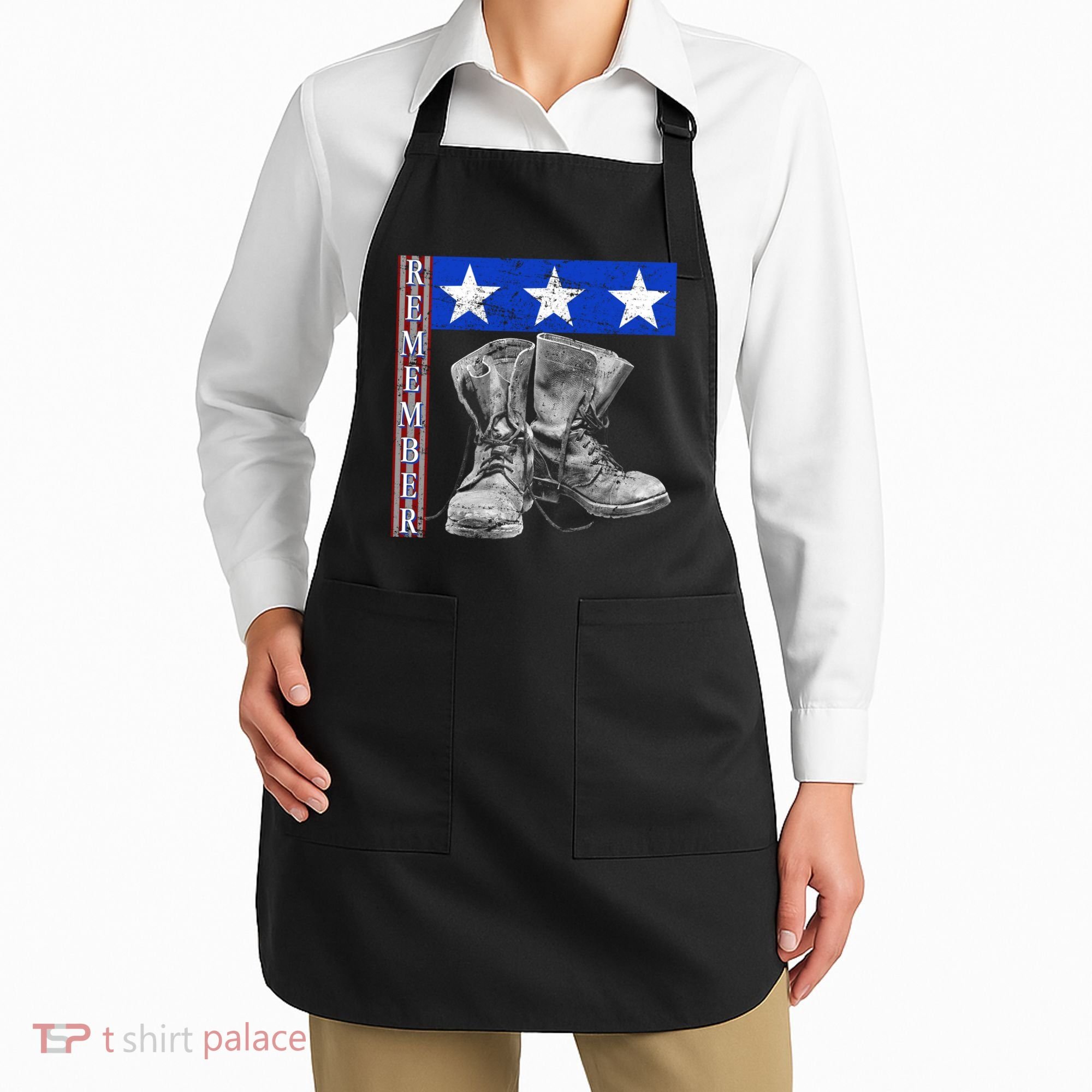 Remember Veteran Combat Boots Apron