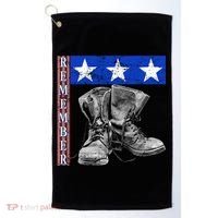 Remember Veteran Combat Boots Golf Towel thumb 0