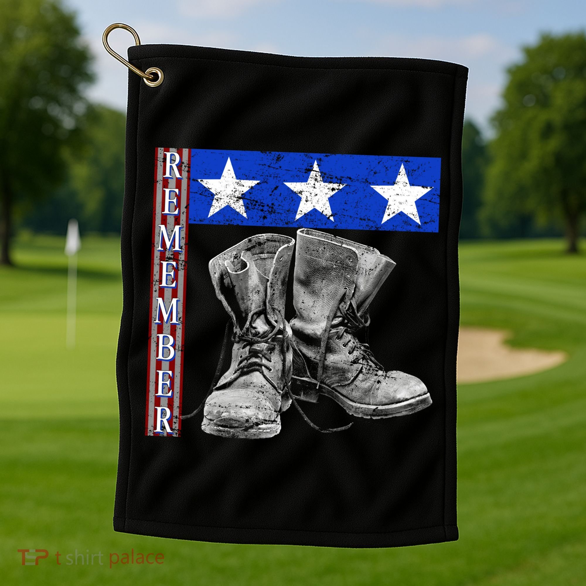 Remember Veteran Combat Boots Golf Towel