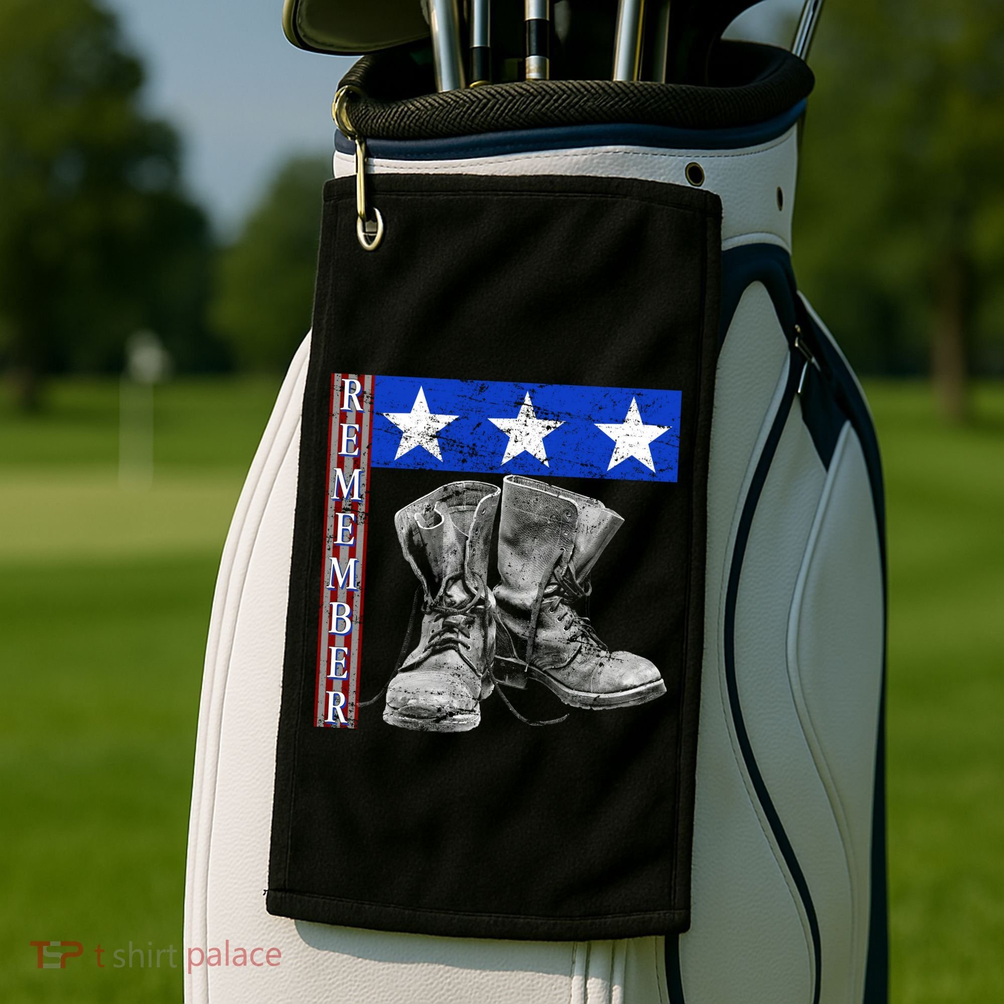 Remember Veteran Combat Boots Golf Towel