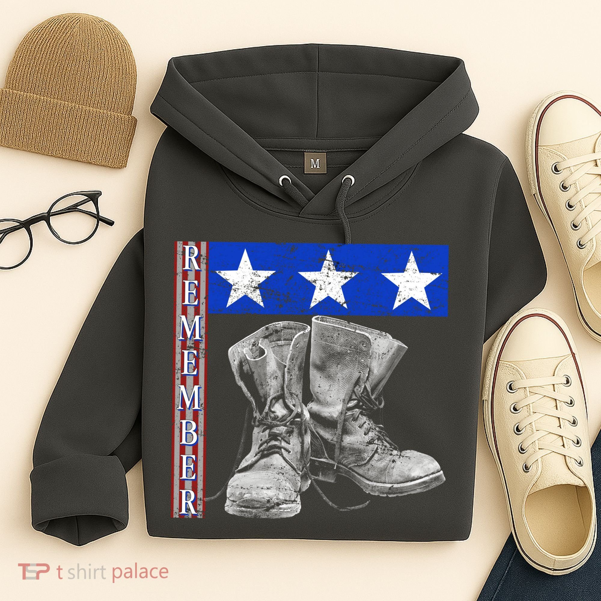 Remember Veteran Combat Boots Hoodie