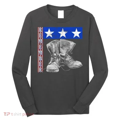 Remember Veteran Combat Boots Long Sleeve Shirt